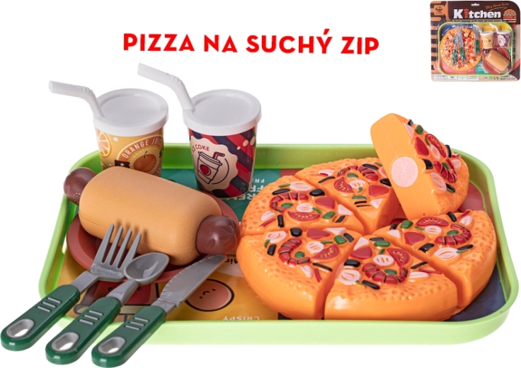 Kinderset Fast-Food mit Klett-Pizza und Hotdog