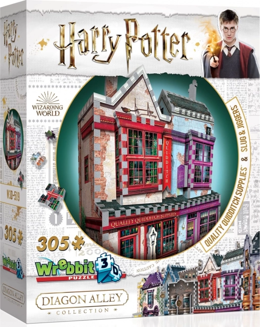 3D-Puzzle Harry Potter: Quality Quidditch Supplies und Slug & Jiggers Apothecary, 305 Teile