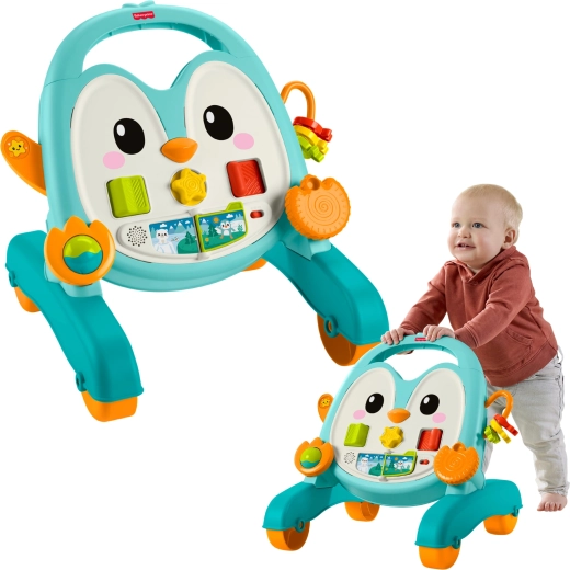 Fisher-Price Musik-Lauflernwagen und Schiebewagen Pinguin 2-in-1