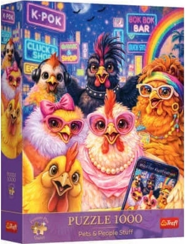 Puzzle Premium Plus Pets – Selfie mit Hühnern 1000 Teile