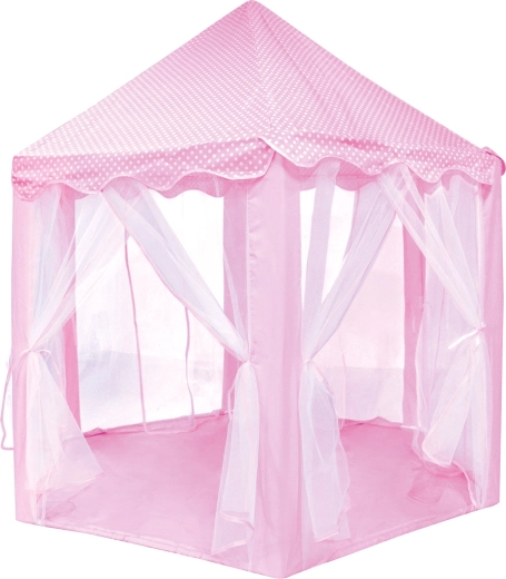 Rosa Kinder-Spielzelt als Prinzessinnenschloss