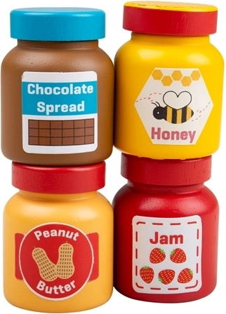Holzset mit Brotaufstrichen für die Brotzeit