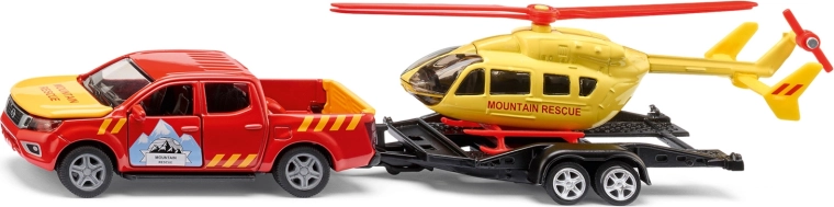 Siku Super Bergrettungsdienst Nissan Navara mit Helikopter