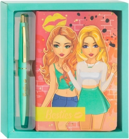 Notizbuch Besties 15 × 10 cm mit Kugelschreiber, 90 Blatt