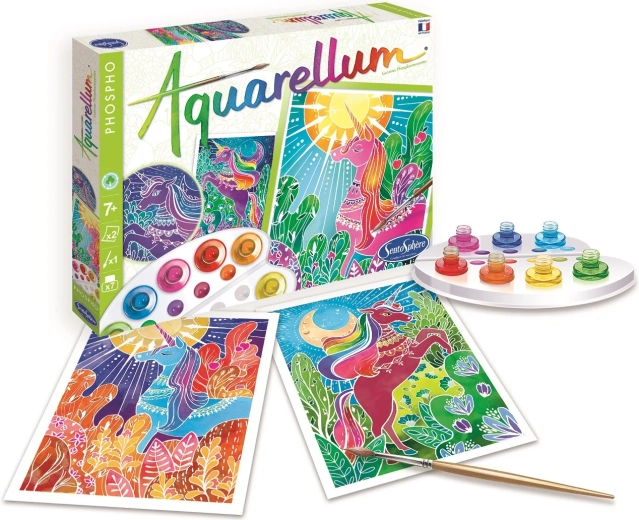 SentoSphere Aquarell-Set leuchtet im Dunkeln – Einhörner