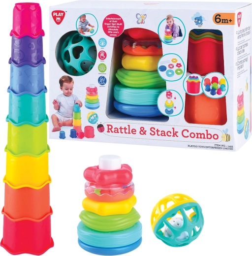 PlayGo Set aus Rasseln und Stapelringen