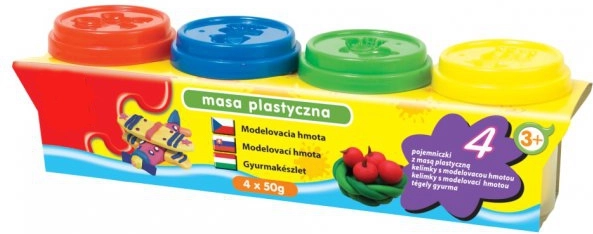 Knetmasse – Set mit 4 Bechern (4 Farben)