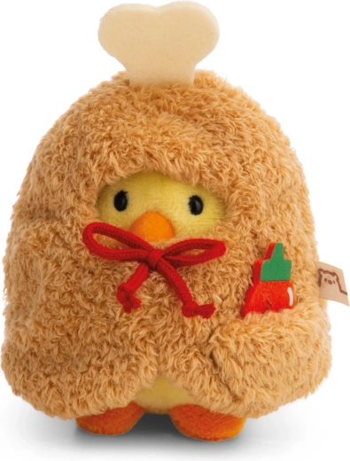Plüsch-Küken NICI MyMochi Tschieps 8 cm im Hähnchenschenkel-Kostüm mit Chili-Soße – Geschenkset