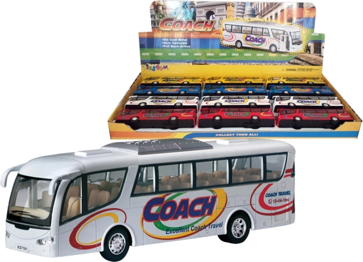 Metallmodell eines Busses mit Schwungrad, 4 Varianten