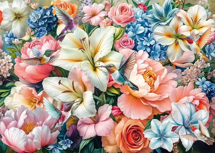 Puzzle Blumen in Pastellfarben 1000 Teile SCHMIDT