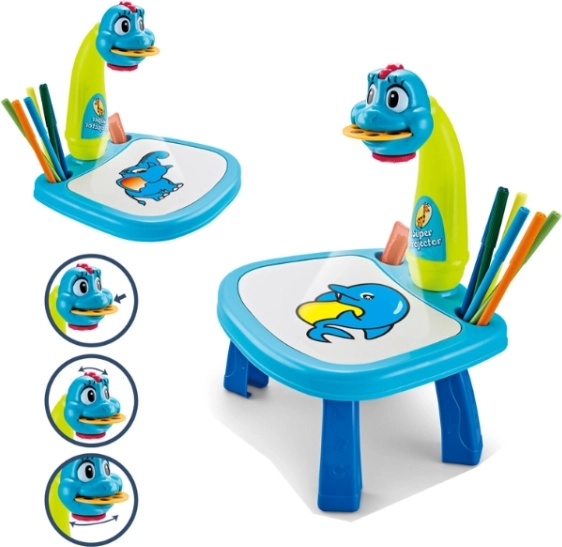 Multifunktionaler Projektor / Rückprojektor zum Zeichnenlernen – blauer Dinosaurier