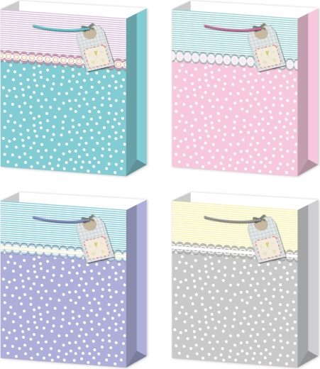 Geschenktasche M Pastell mit Blasen