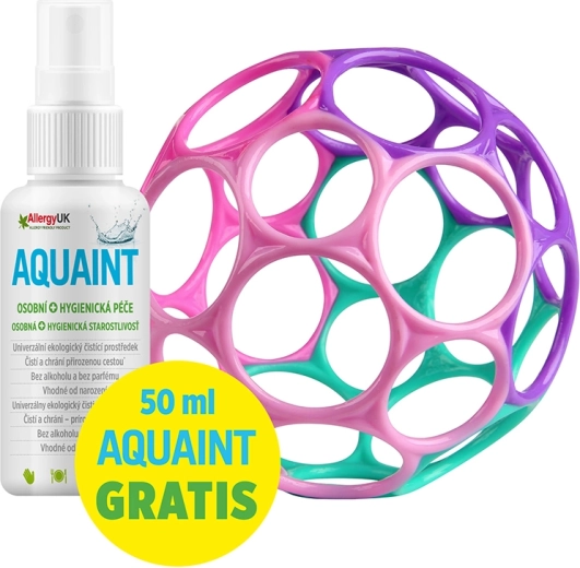 Oball Classic Babyball 10 cm pink‑lila + Aquaint ökologische Reinigungslösung 50 ml