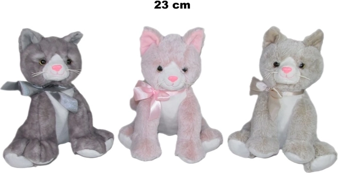 Plüschkatze 23 cm (Farbmix)