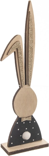 Holzdekoration Hase schwarz-braun 26 cm