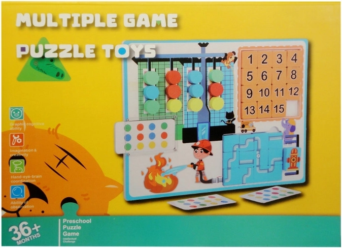 Holzpuzzle 3-in-1 – Labyrinth und Lernspiel