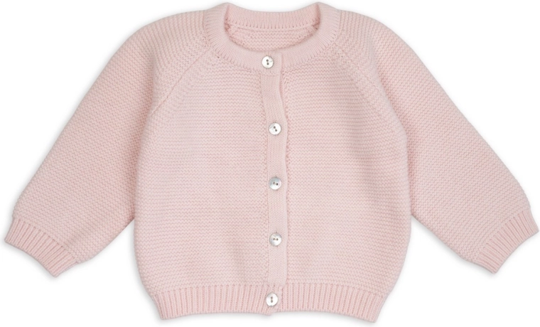 Lodger gestrickter Baby-Cardigan aus Merinowolle Tan Gr. 56