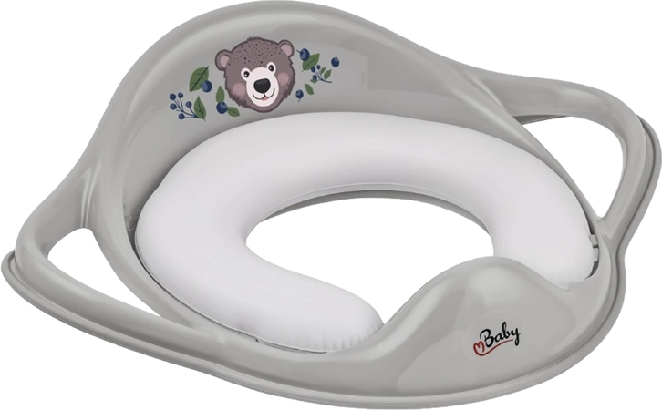 Maltex weiche WC-Reduzierbrille mit Griffen The Nature Buddies Bär, grau