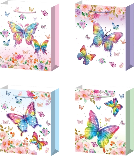 Geschenktasche Größe L mit Regenbogen-Schmetterling