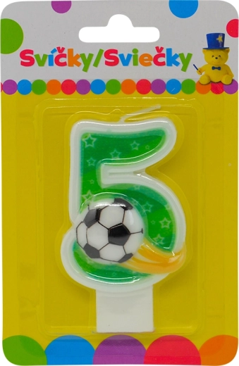 Geburtstags-Tortenkerze mit Ball – Zahl 5