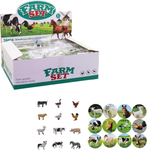 Bauernhoftiere – Set mit 36 Figuren im Display-Box