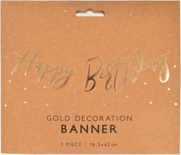 Papiergirlande Happy Birthday gold