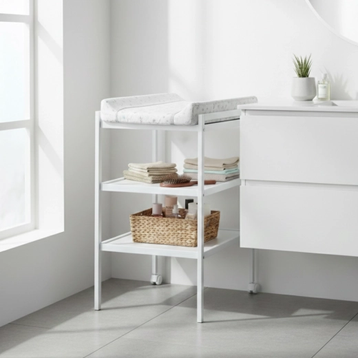 Petite&Mars hölzerner Wickeltisch Lumi White Wood