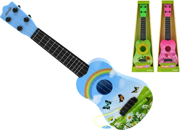 Kinder-Ukulele-Gitarre 48 cm – bunte Spielzeuggitarre für kleine Musikanten