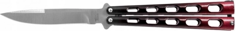 Klappbares Balisong-Messer 9 cm schwarz‑rot aus Aluminium JOKER