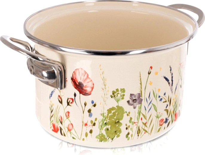 Emaille-Topf cremefarben Maki 22 cm, 4 l