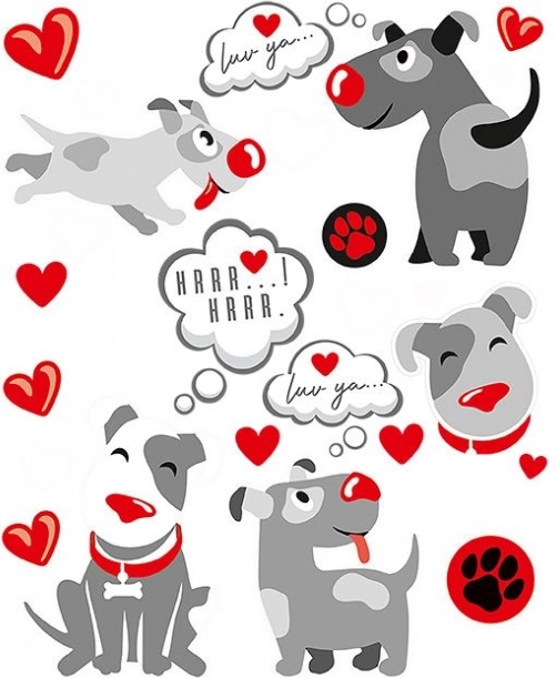 Bügelpatches Hunde – großer Bogen 20 × 30 cm