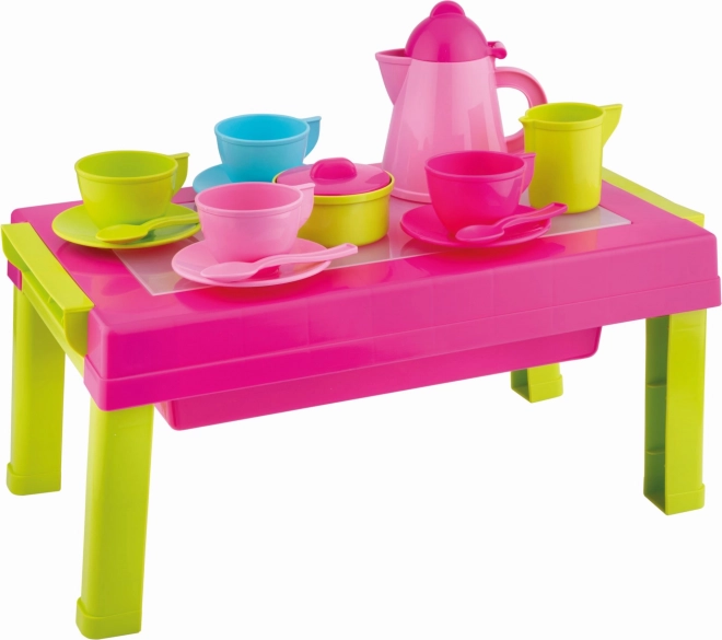 Androni Kaffeeset mit klappbarem Tisch 2-in-1 – 17 Teile