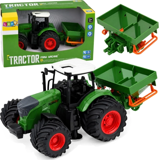 Landwirtschaftlicher Traktor mit Sämaschine 1:24 mit Gummirädern
