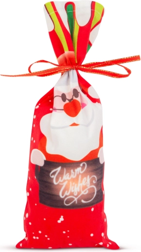 Weihnachtlicher Flaschenhalter mit Schleife, Nikolaus