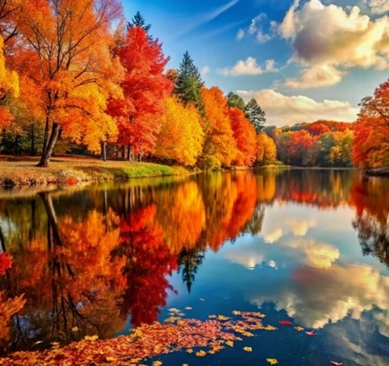 Norimpex Diamantmalerei Herbst am See 30 × 40 cm
