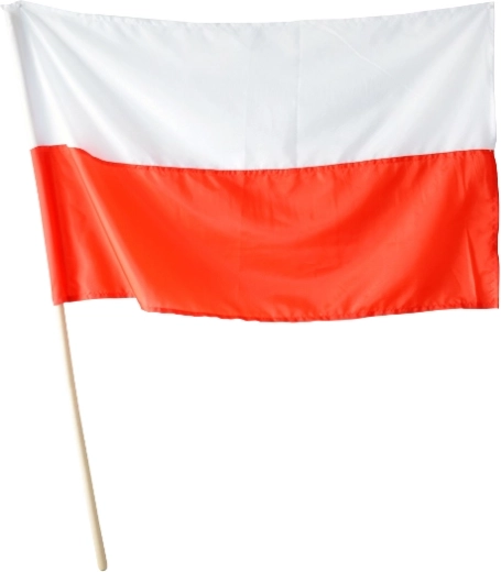 Nationalflagge Polens am Stab