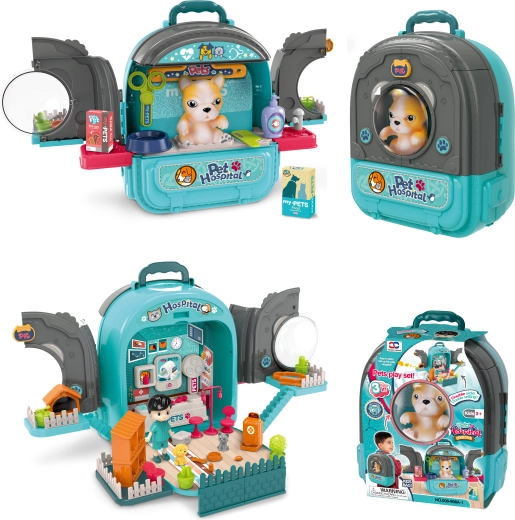 Tierklinik im Rucksack 3-in-1 blau