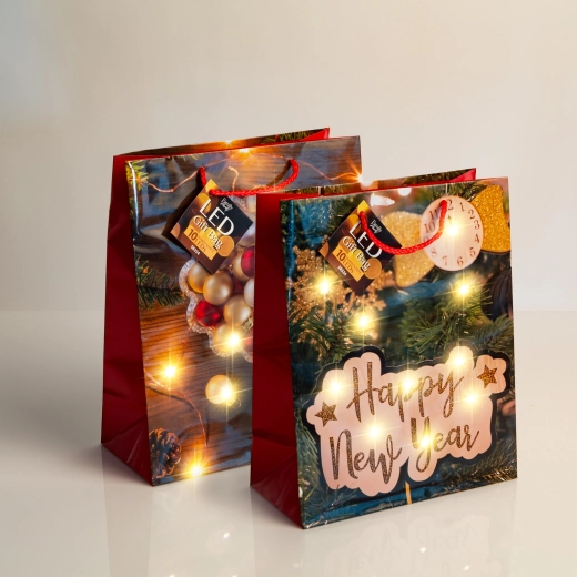 LED-Geschenktüte mit 10 warmweißen LEDs - 1 Stück