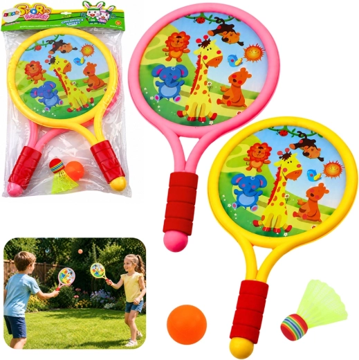 Badmintonschläger Kinder Tiere Gelb Rosa