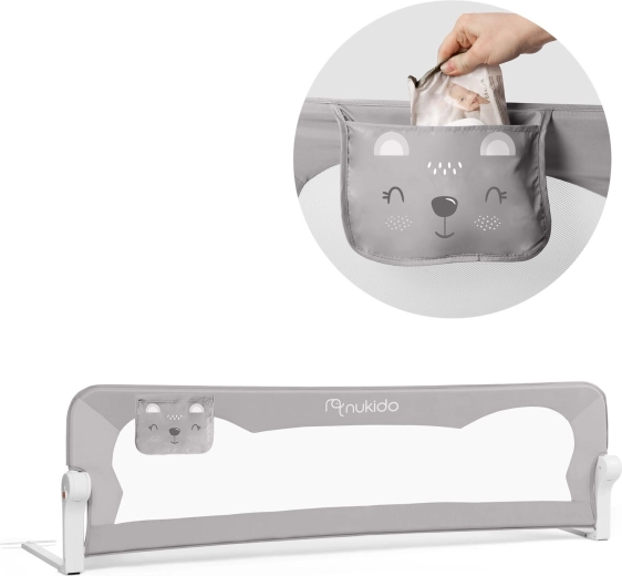 Bettgitter 180 × 42 × 35 cm Nukido grau