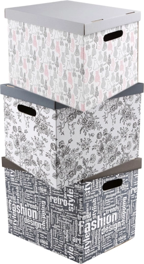 Dekorative Aufbewahrungsbox aus Karton mit Deckel 47 × 31 × 32 cm