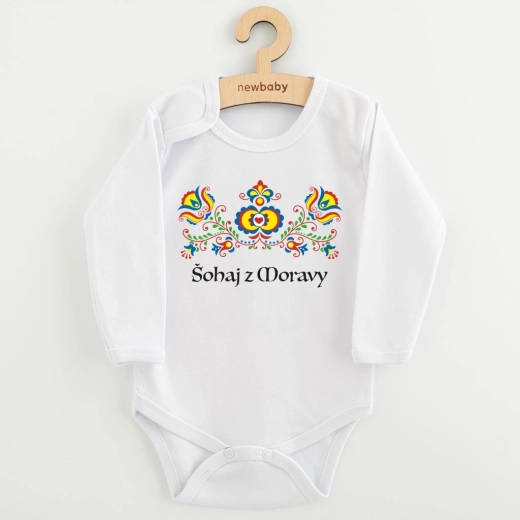 New Baby Baby-Body mit folkloristischem Druck „Šohaj aus Mähren“, Langarm (Gr. 74)