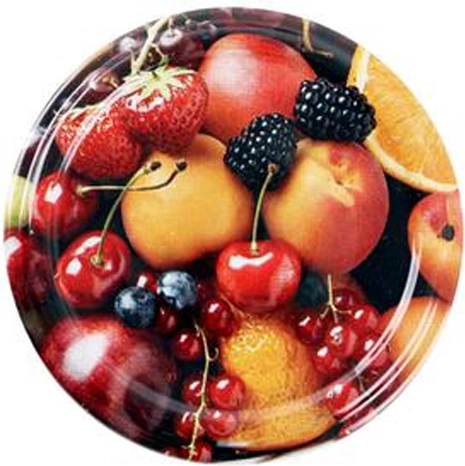 Twist-Deckel für Einmachgläser mit Obstmotiv 66 mm, 10 Stk.