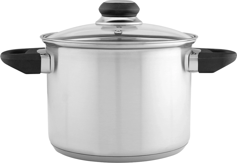 Emilio hoher Edelstahltopf 3,3 l mit Glasdeckel