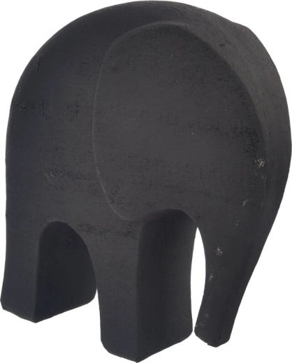 Dekorative Elefantenfigur aus Polyresin, schwarz