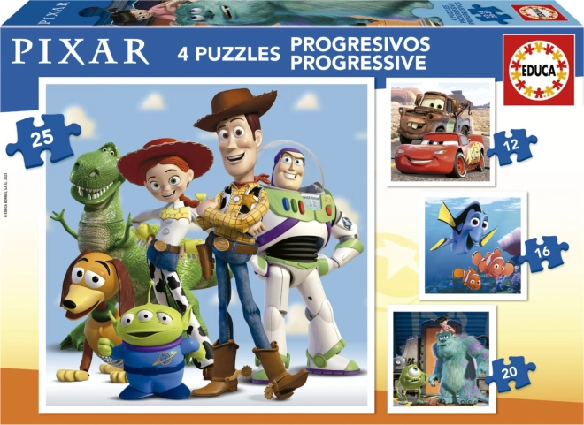 EDUCA Puzzle Disney Pixar 4-in-1 (12,16,20,25 Teile)