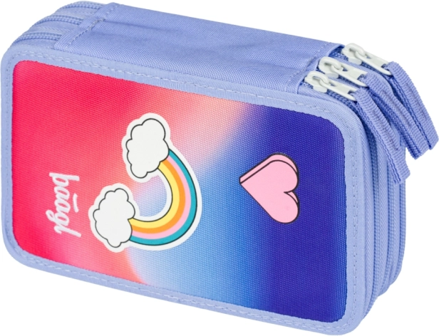 BAAGL dreistöckiges Federmäppchen Regenbogen, lila-rosa
