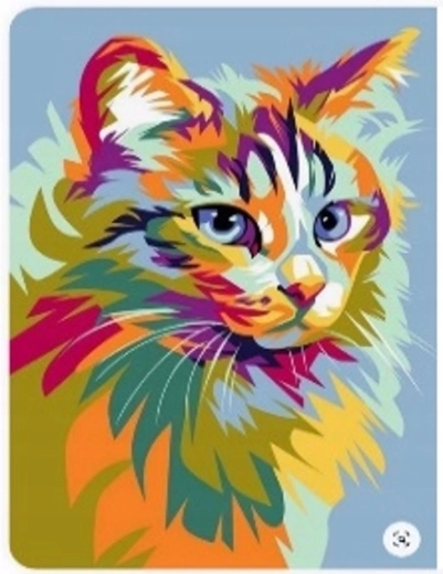 Diamantmalerei Pastellkatze 30 × 40 cm