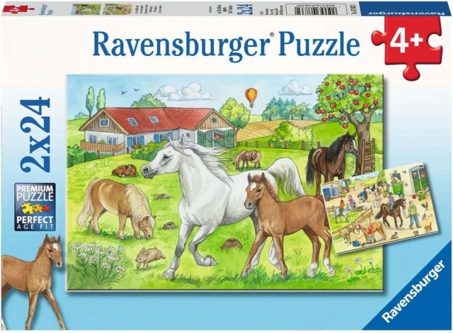 RAVENSBURGER Puzzle Im Stall 2x24 Teile