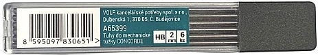 HB-Minen für mechanische Bleistifte 2 mm CONCORDE, 6 Stk.